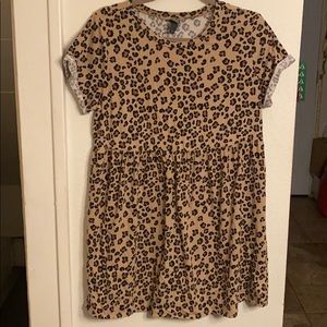 Target Wild Fable Leopard Casual Babydoll Dress